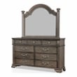 Furniture of America Charo Solid Wood 2-Piece Dresser and Mirror Set in Gray