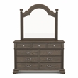 Furniture of America Charo Solid Wood 2-Piece Dresser and Mirror Set in Gray