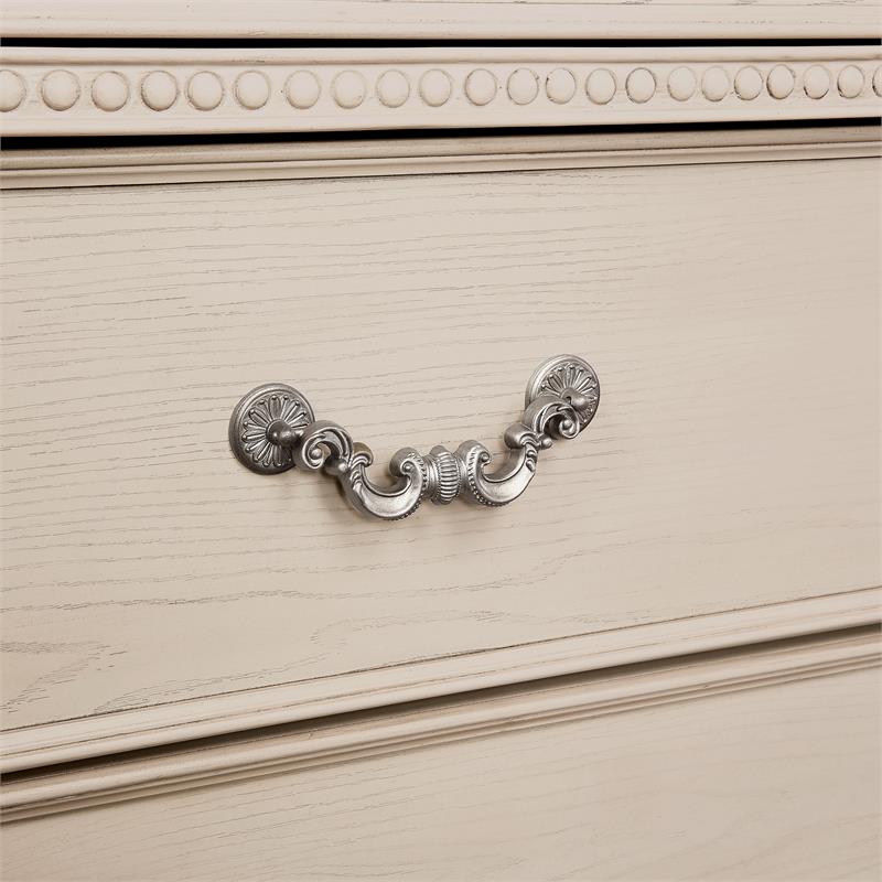 Furniture of America Charo Solid Wood 2-Piece Dresser and Mirror Set in White