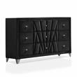 Furniture of America Sakan Solid Wood 2-Piece Dresser and Mirror Set in Black