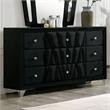 Furniture of America Sakan Solid Wood 2-Piece Dresser and Mirror Set in Black