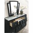 Furniture of America Sakan Solid Wood 2-Piece Dresser and Mirror Set in Black