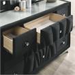 Furniture of America Sakan Solid Wood 2-Piece Dresser and Mirror Set in Black
