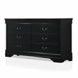 Furniture of America Jussy Solid Wood 2-Piece Dresser and Mirror Set in Black