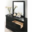 Furniture of America Jussy Solid Wood 2-Piece Dresser and Mirror Set in Black