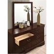 Furniture of America Jussy Solid Wood 2-Piece Dresser and Mirror Set in Cherry