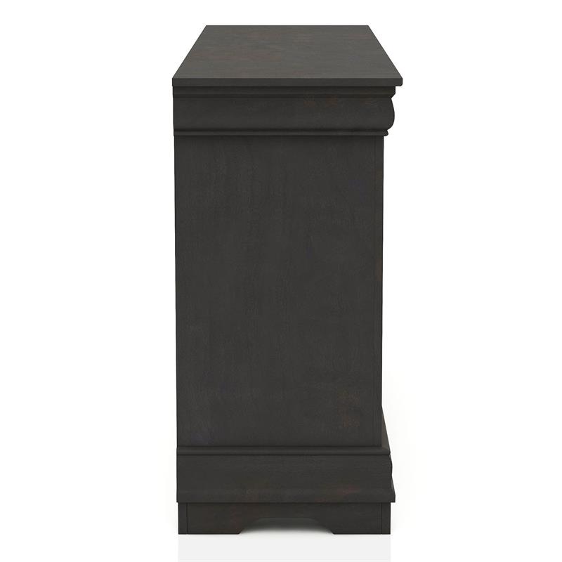 Furniture of America Jussy Solid Wood 2-Piece Dresser and Mirror Set in Gray