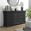 Furniture of America Jussy Solid Wood 2-Piece Dresser and Mirror Set in Gray
