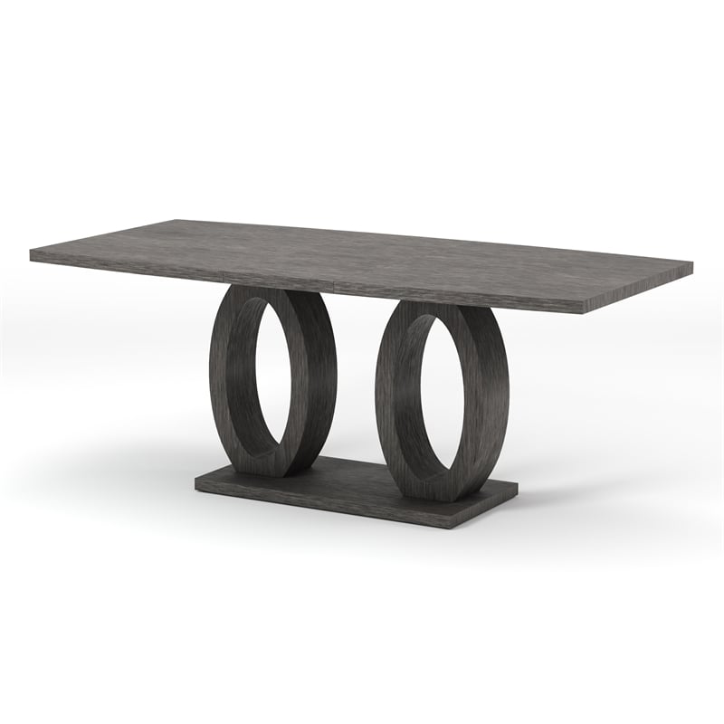 Gudra 2-Piece Wood Rectangle Gray Dining Table with Cleaning Kit Set