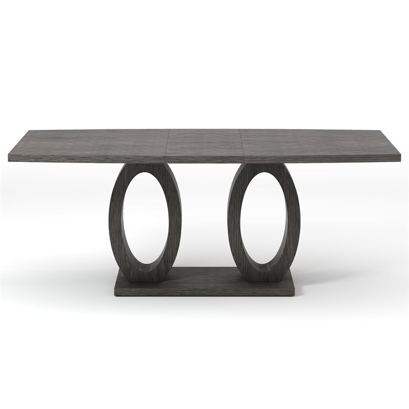 Gudra 2-Piece Wood Rectangle Gray Dining Table with Cleaning Kit Set