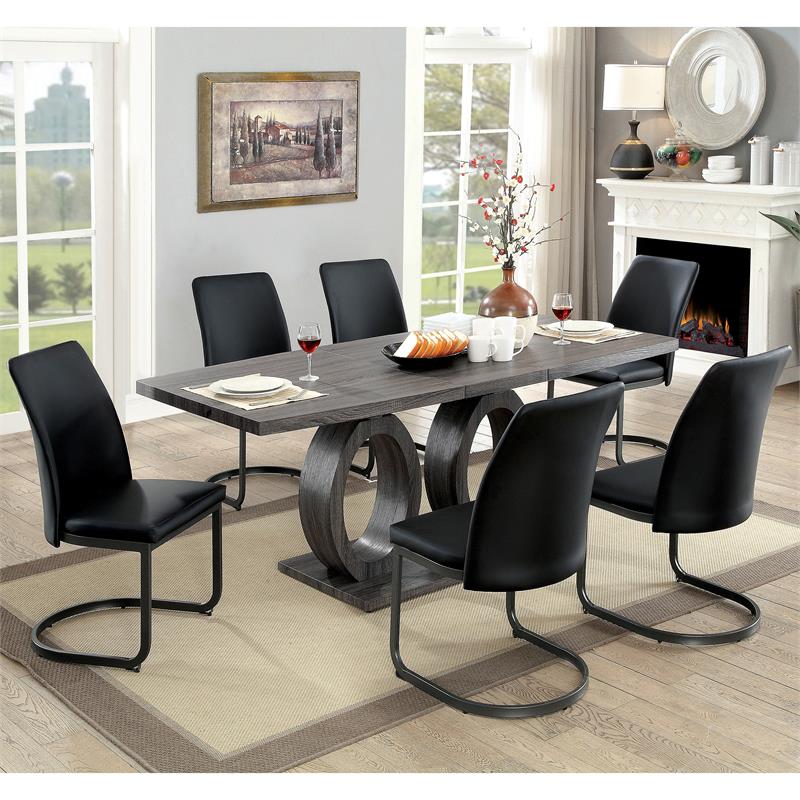 Gudra 2-Piece Wood Rectangle Gray Dining Table with Cleaning Kit Set