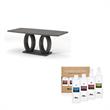 Gudra 2-Piece Wood Rectangle Gray Dining Table with Cleaning Kit Set