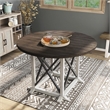 Furniture of America Knix Rustic Wood Round Dining Table in Antique White