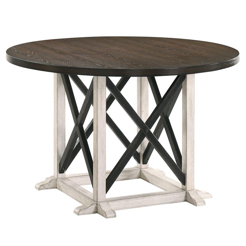 Furniture of America Knix Rustic Wood 5-Piece Dining Set in Antique White