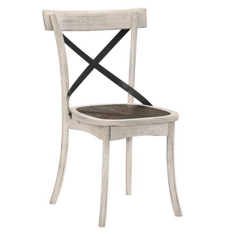 Furniture of America Knix Rustic Wood 5-Piece Dining Set in Antique White