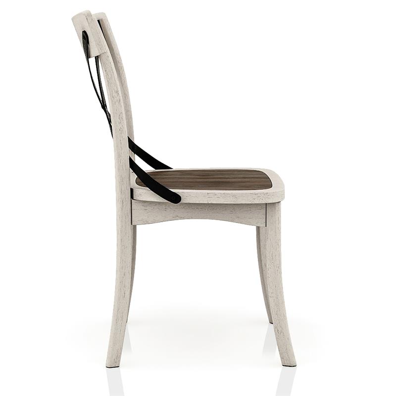 Furniture of America Knix Rustic Wood 5-Piece Dining Set in Antique White