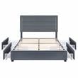 Furniture of America Tink Platform Fabric Full Bed with Drawers in Gray