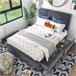 Furniture of America Tink Platform Fabric Full Bed with Drawers in Gray