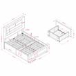 Furniture of America Tink Platform Fabric Queen Bed with Drawers in Gray