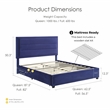 Furniture of America Tink Platform Fabric Full Bed with Drawers in Navy