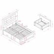Furniture of America Tink Platform Fabric Queen Bed with Drawers in Navy