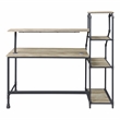 Furniture of America Landon Black Metal Desk with Reversible Bookcase