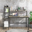 Furniture of America Landon Black Metal Desk with Reversible Bookcase