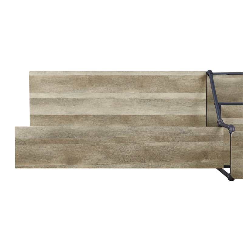 Furniture of America Landon Black Metal Desk with Reversible Bookcase