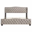 Furniture of America Trisha Ivory Full Button Tufted Fabric Upholstered Bed