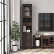 Furniture of America Jax Wood Multimedia Storage Tower Cabinet in Vintage Walnut