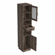 Furniture of America Jax Wood Multimedia Storage Tower Cabinet in Reclaimed Oak