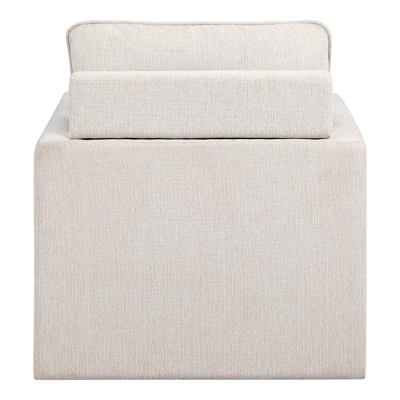 Furniture of America Olive Linen Fabric Swivel Armchair in Beige