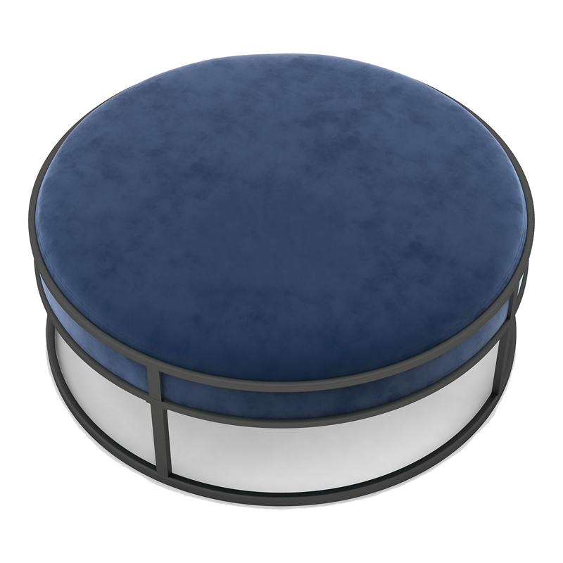 Furniture of America Olive Navy Velvet Fabric 39