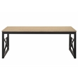 Furniture of America Olive Metal 2-Piece Coffee Table Set in Oak and Black