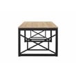Furniture of America Olive Metal 2-Piece Coffee Table Set in Oak and Black
