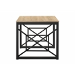 Furniture of America Olive Metal 2-Piece Coffee Table Set in Oak and Black