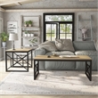 Furniture of America Olive Metal 2-Piece Coffee Table Set in Oak and Black