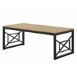 Furniture of America Olive Metal 2-Piece Coffee Table Set in Oak and Black