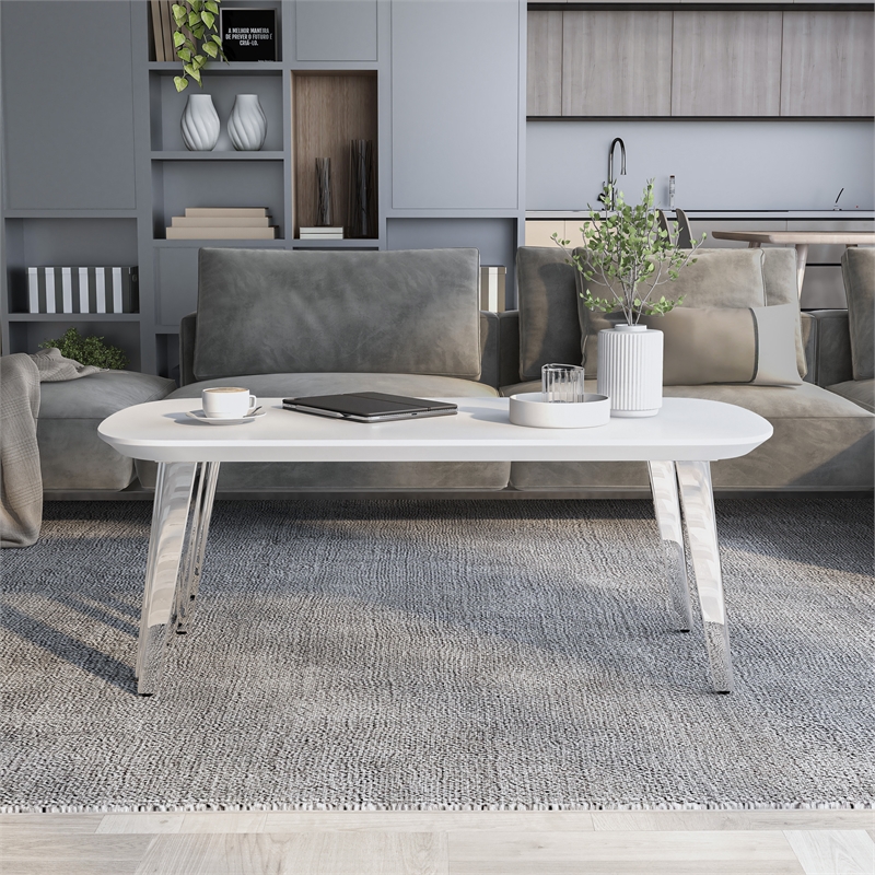 Furniture of America Jax Wood Nesting Coffee Table in White and Black