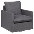Furniture of America Olive Linen Fabric Swivel Armchair in Dark Gray