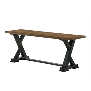 furniture of america tally rustic dining bench in gray and light brown oak wood