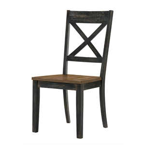 furniture of america tally rustic dining chairs in gray wood finish (set of 2)