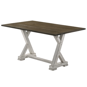 furniture of america tally drop leaf trestle dining table in white wood finish