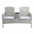Furniture of America Azur Gray Metal Wicker Patio Conversation Loveseat