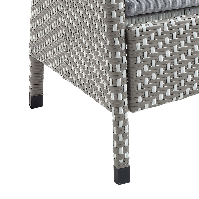 Furniture of America Azur Gray Metal Wicker Patio Conversation Loveseat