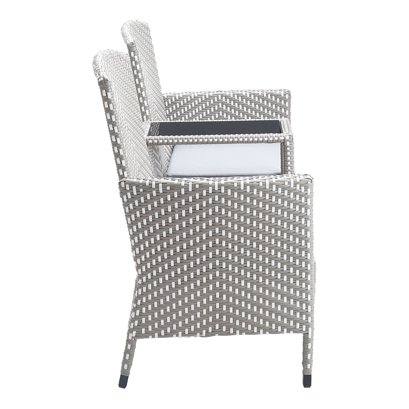 Furniture of America Azur Gray Metal Wicker Patio Conversation Loveseat