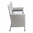 Furniture of America Azur Gray Metal Wicker Patio Conversation Loveseat