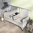 Furniture of America Azur Gray Metal Wicker Patio Conversation Loveseat