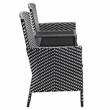 Furniture of America Azur Black Metal Wicker Patio Conversation Loveseat
