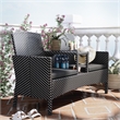 Furniture of America Azur Black Metal Wicker Patio Conversation Loveseat